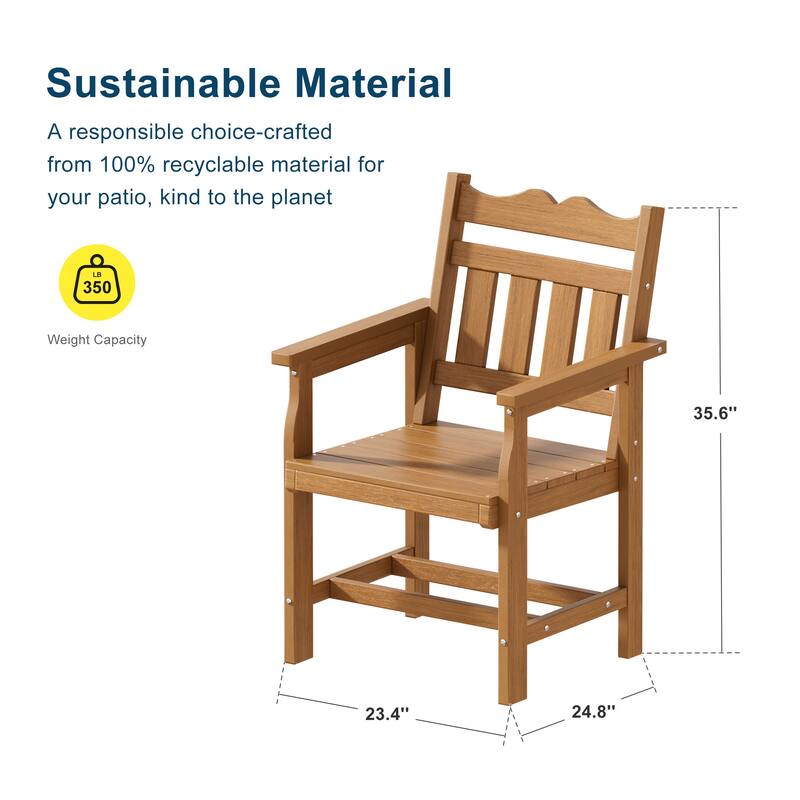 HIPS Patio Dining Chairs Ergonomic All-weather Patio Seats (Set of 2)