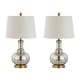 preview thumbnail 7 of 35, Edward 25" Glass LED Table Lamp, Mercury Silver/Brass Gold (Set of 2) by JONATHAN Y