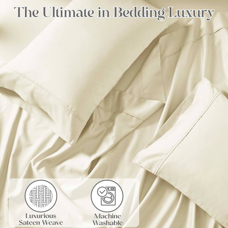 Superior Cotton Blend Solid 1500 Thread Count Deep Pocket Bed Sheet Set