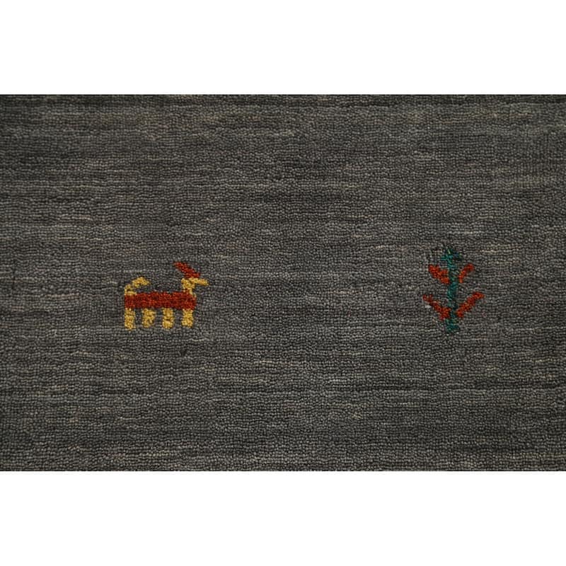 Tribal Gabbeh Oriental Area Rug Hand-Knotted Wool Carpet - 6'10"x 9'10"