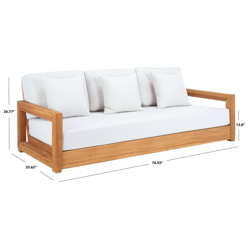 SAFAVIEH Couture Montford Teak 3-Seat Bench Casing (Cover Only) - 72Wx29Dx1H