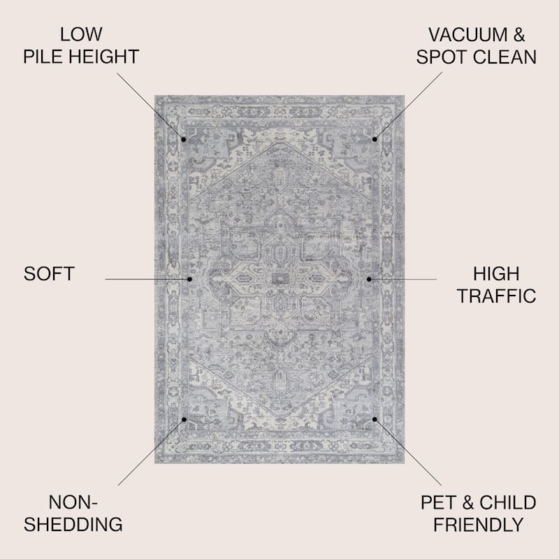 JONATHAN Y Traditional Persian Vintage Medallion Area Rug
