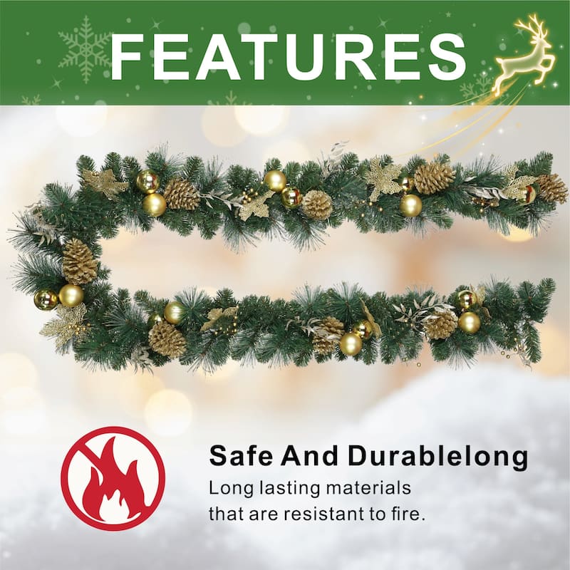 Artificial Versatile Green Christmas Garland with 30 Pine Needles
