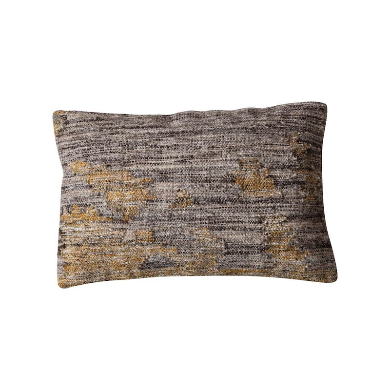 Woven Melange New Zealand Wool Blend Boucle Lumbar Pillow - 24.0"L x 0.5"W x 16.0"H - Multi