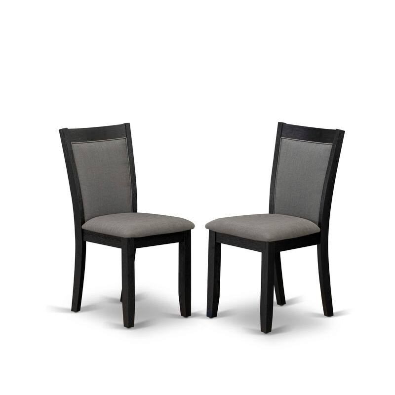 East West Furniture Monza Parson Dining Chairs - Linen Fabric Upholstered Chairs, Set of 2, (Finish Options)