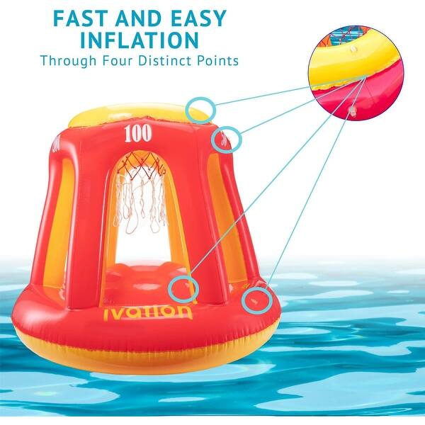 Shop Ivation Inflatable Floating Basketball Hoop Blow Up Ball For Swimming Pool Water Sports Overstock 27282908