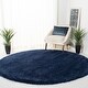 preview thumbnail 45 of 110, SAFAVIEH Milan Shag Maibritt 2-inch Thick Area Rug 10' x 10' Round - Navy