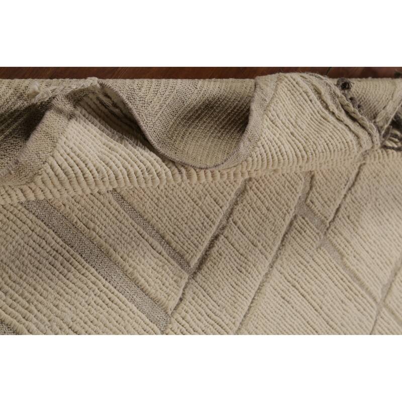 Moroccan Oriental Area Rug Hand-Knotted Abstract Wool Carpet - 8'1"x 10'11"