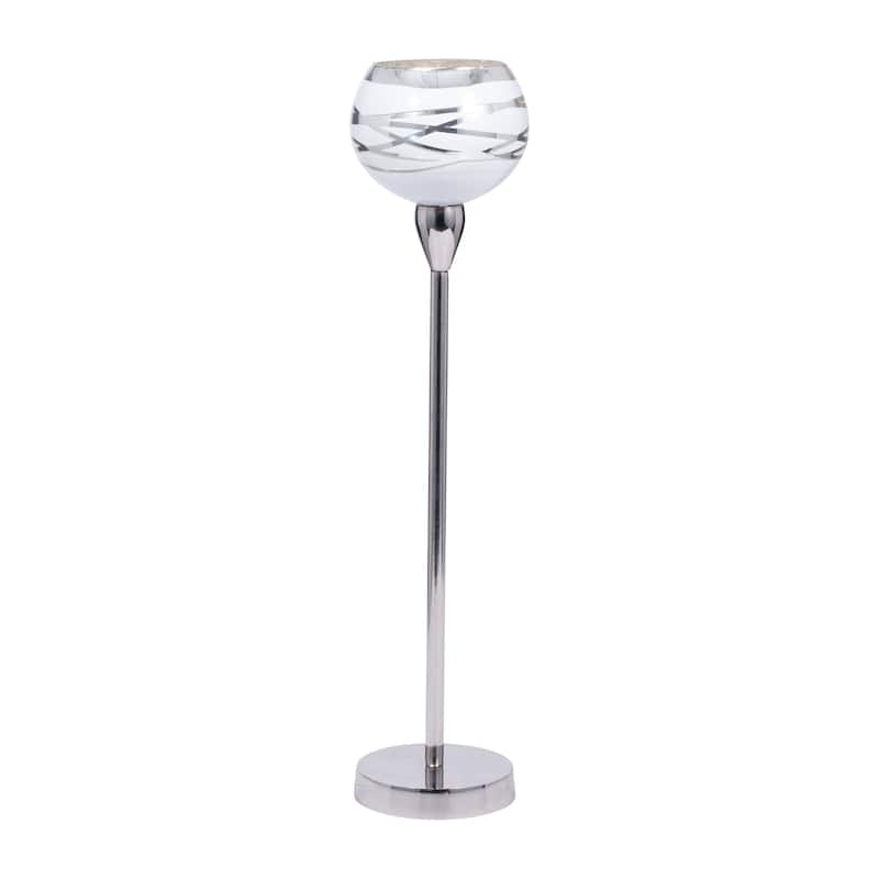 Sagebrook Home Modern Neutral White/silver Votive Classic and Sophistication Glass Candle Holder