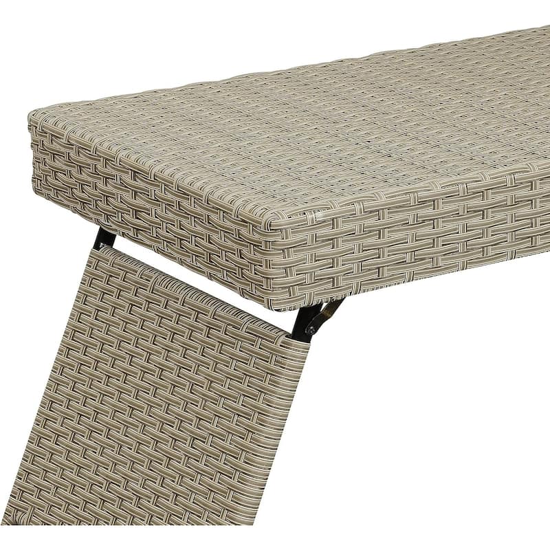 Portable Folding Wicker Table,only 7 lbs with foldable legs,easy for storage and outdoor use