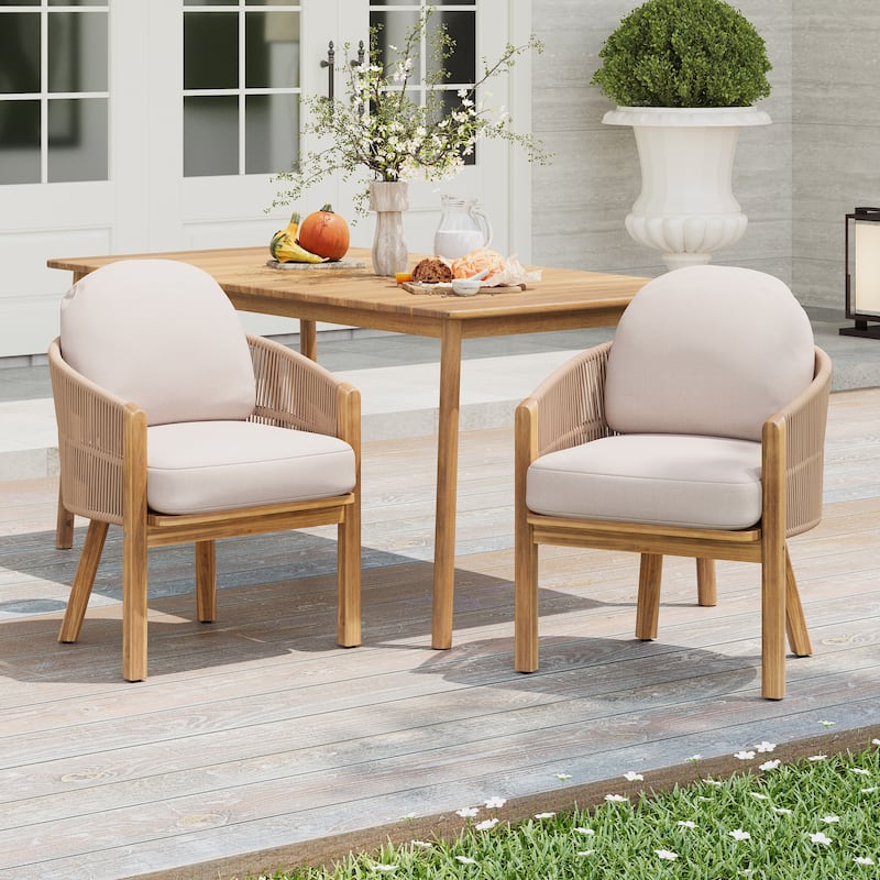 Christopher Knight Home - Eleanor Outdoor Acacia Wood Dining Chair (Set of 2)