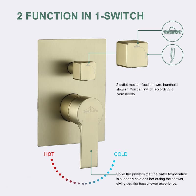 2.5 GPM 10 in. Wall Mount Dual Shower Heads with Pressure Balance Valve