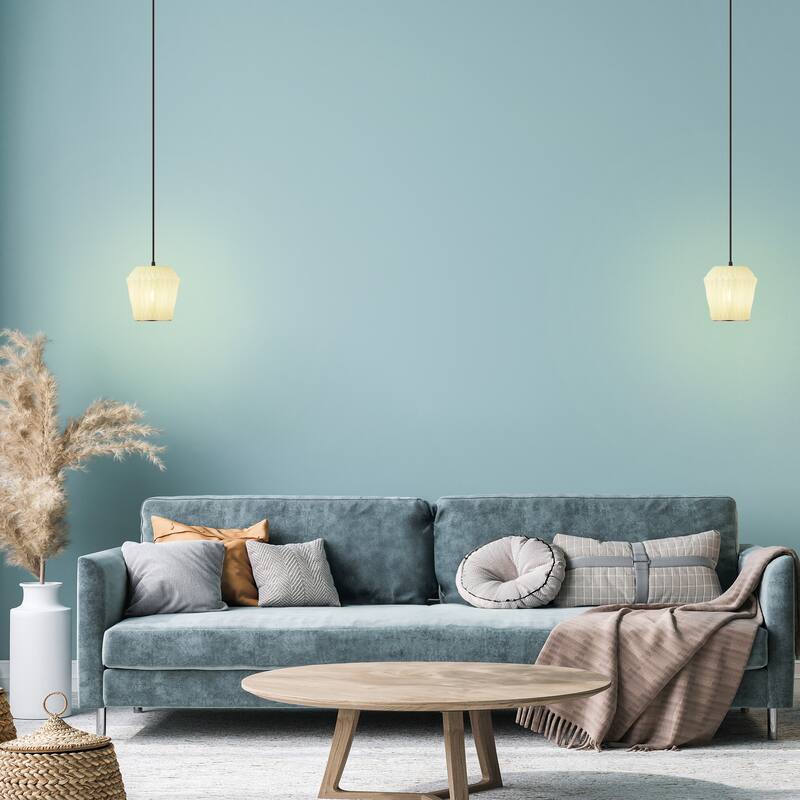 River of Goods Gold Metal and Yellow Glass Dome Shade 67.75-Inch Pendant Light - 6.75" x 6.75" x 8.75/67.75"