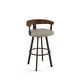 preview thumbnail 33 of 42, Amisco Lars Swivel Counter and Bar Stool Dark Brown Metal / Greige Faux Leather - Bar height