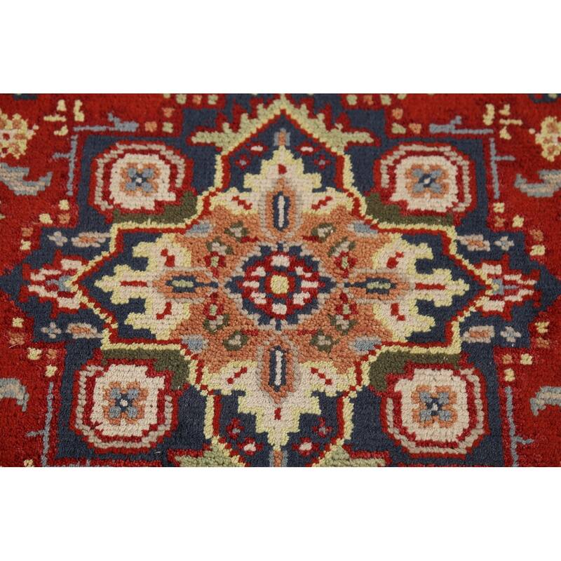 Geometric Heriz Serapi Indian Rug Hand-Knotted Wool Carpet - 2'10"x 5'1"