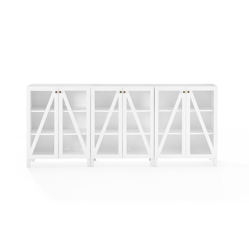 Crosley Cassai 3Pc Media Storage Cabinet Set