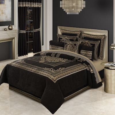 J. Queen New York Laurenza Black Comforter Set