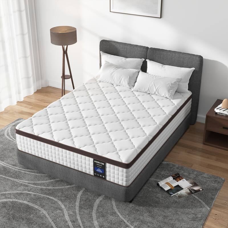 Queen Size Mattress,12 Inch Hybrid Memory Foam and Pocketed Springs Mattress