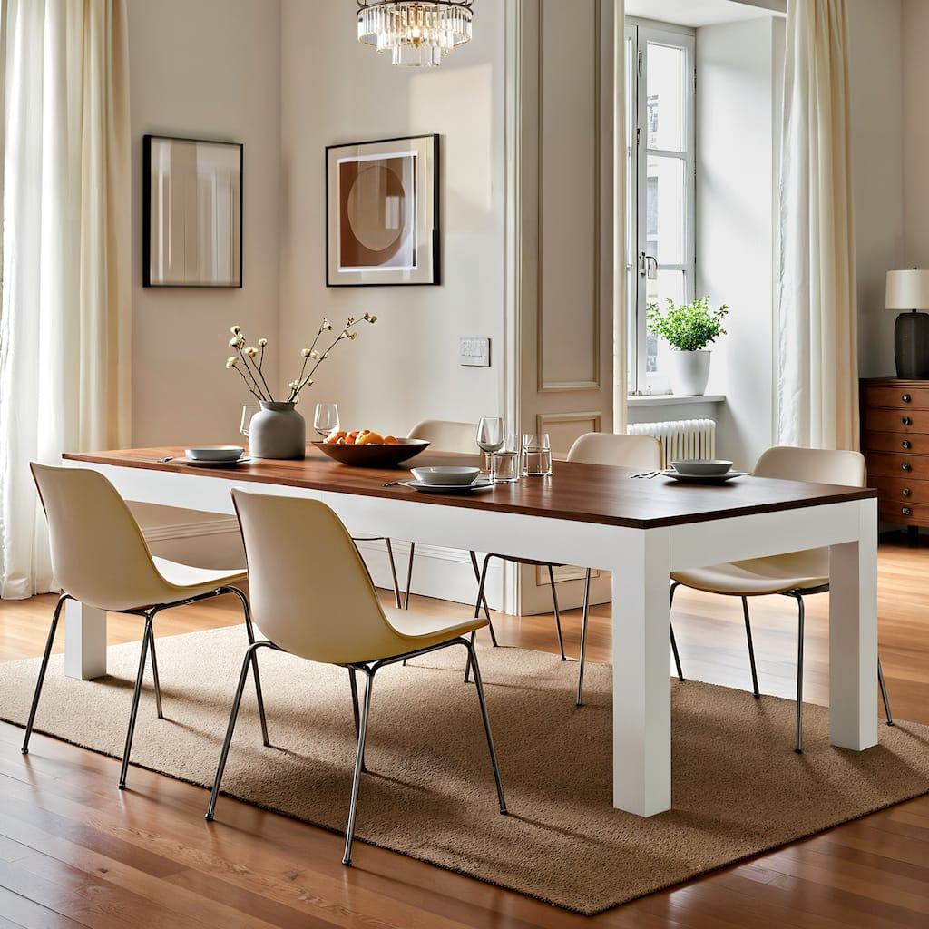 78-Inch Large Dining Table for 6-8, Farmhouse Rectangle Eating Table for Kitchen, Living Room, Dining Room