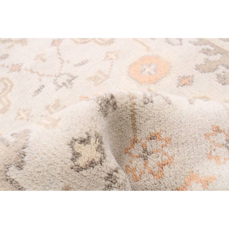 ECARPETGALLERY Hand-knotted Royal Oushak Light Grey Wool Rug - 2'7 x 13'8