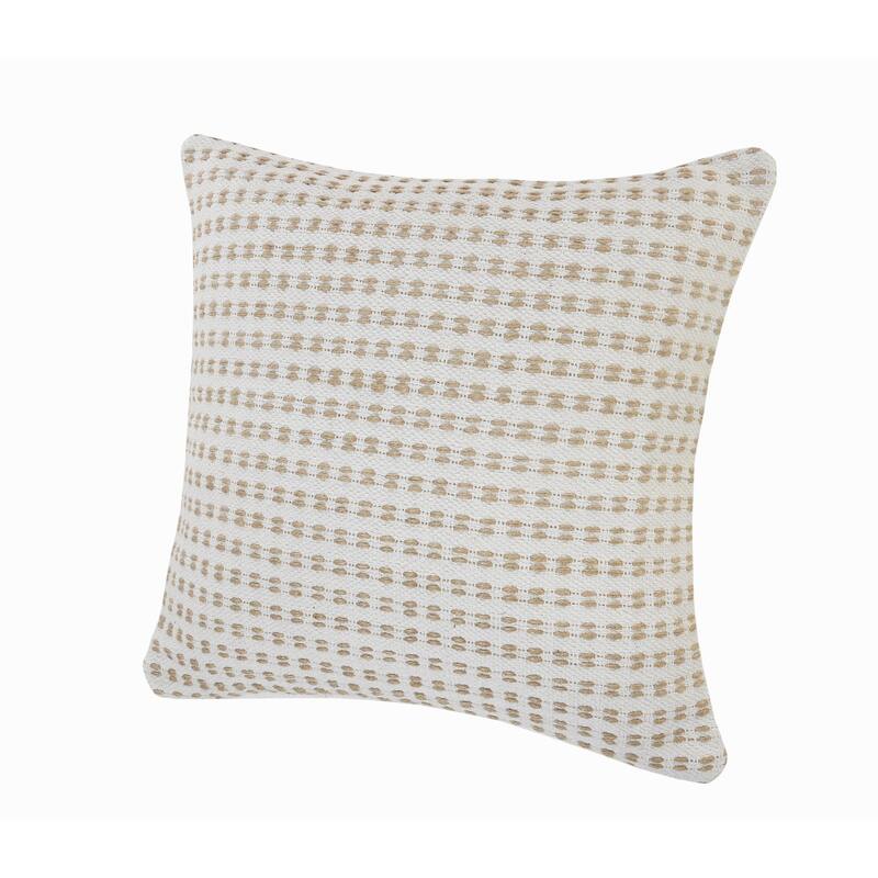 Sevita Ivory and Jute Interwoven Throw Pillow
