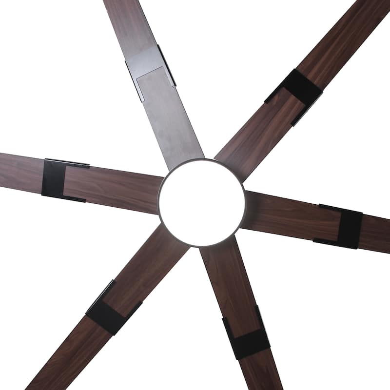 60 in.Smart Matte Black Integrated LED Dimmable Ceiling Fan with Light and Remote and APP Control