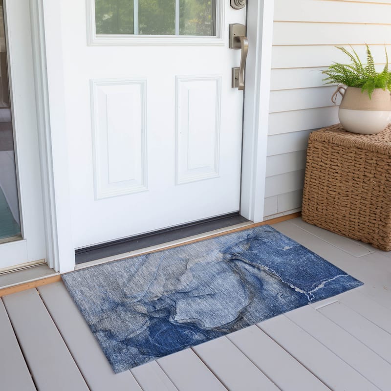 Fami Artistic Abstract Weather Resistant Versatile Elegance Outdoor Rug