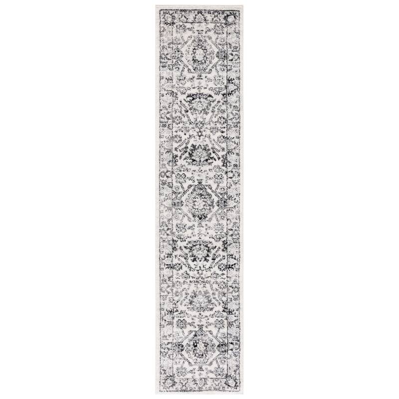 SAFAVIEH Tulum Mabli Bohemian & Eclectic Rug - 2' x 9' Runner - Ivory/Black