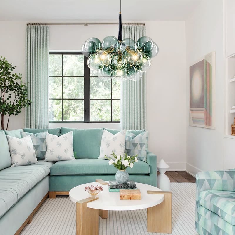 6-Light Bold Modern Gradient Glass Cluster Bubble Chandelier - 24.8 in