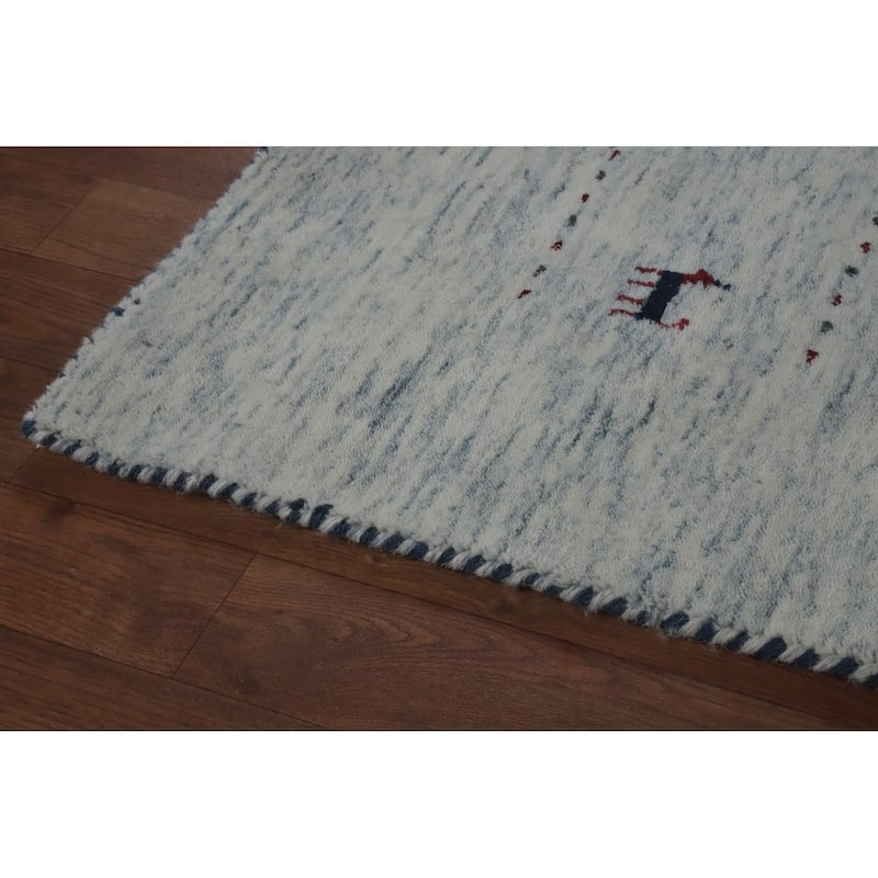 Hand Knotted Oriental 100% Wool Carpet Tribal Animal Pictorial Beige & Ivories Gabbeh Area Rug - 10' 0'' X 8' 3''