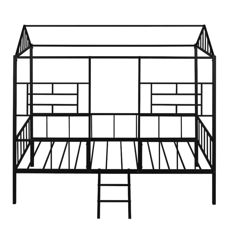 Metal House Bed Frame with Slatted Support