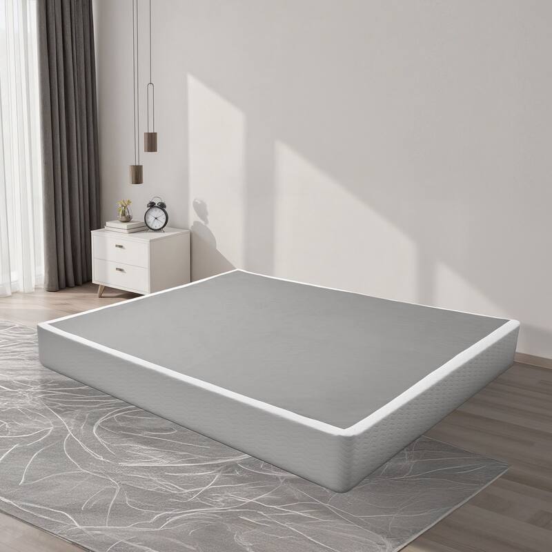 Black Steel King Box Spring Bed Frame with Heavy-Duty Support