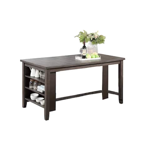 Counter Height Table with Side Storage in Espresso