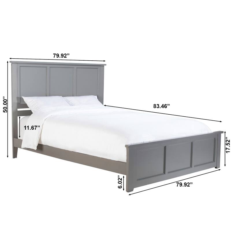 Madison Wood Low Profile Platform Bed with Matching Footboard