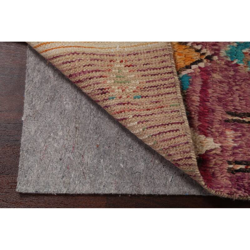 Tribal Geometric Moroccan Oriental Wool Runner Rug Hand-knotted Carpet - 2'6" x 12'7"