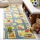 preview thumbnail 3 of 54, SAFAVIEH Kids Playhouse Machine Washable Slip Resistant Fazlie Neighborhood Rug 2'2" x 6' Runner - Light Green/Dark Grey