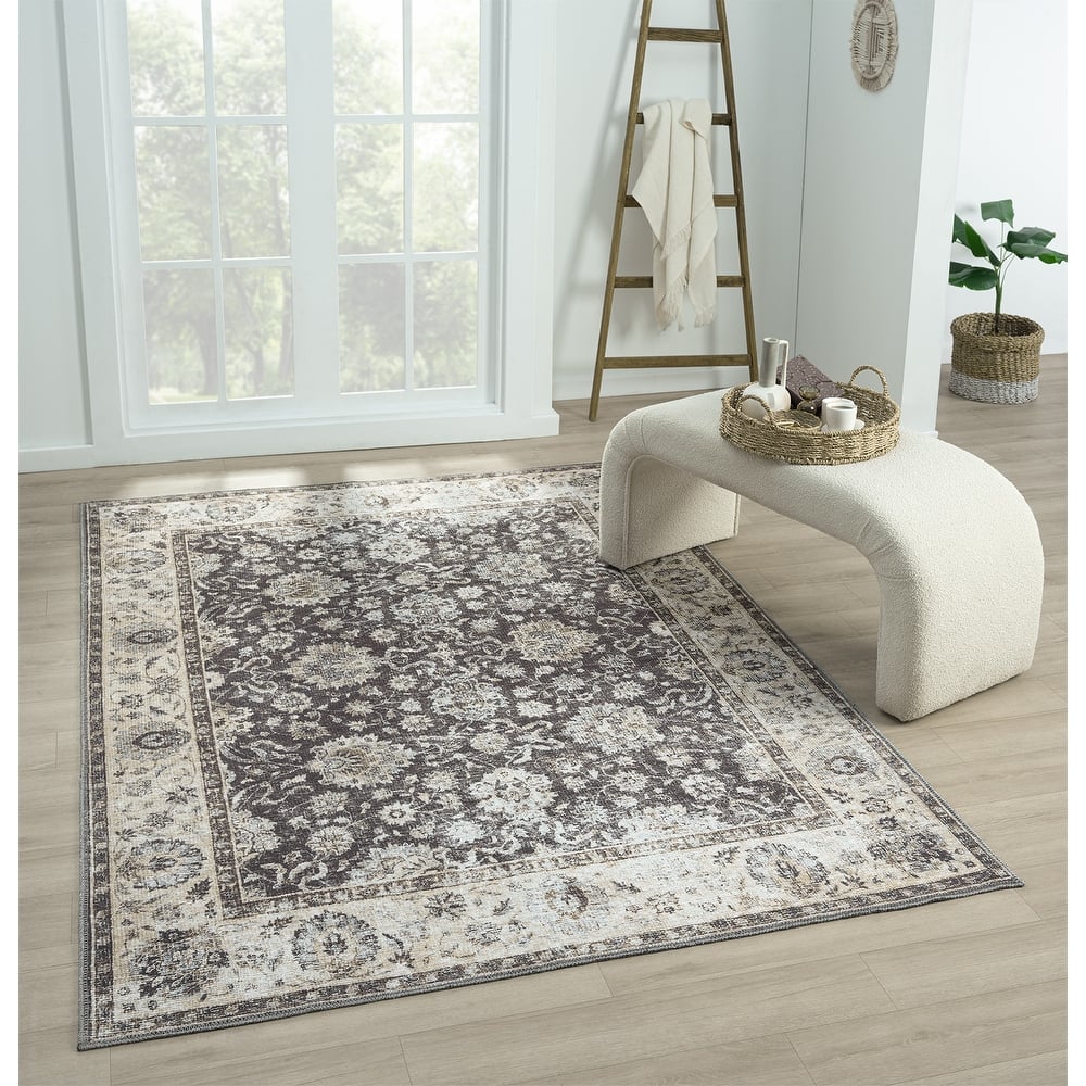 Legacy Cairo Traditional Bordered Washable Area Rug