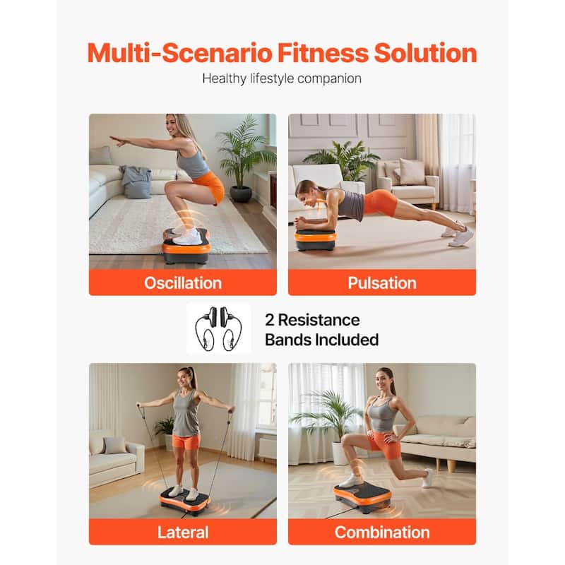 99 Speed Levels Remote Control, Low-Noise Full-Body Workout Platform with Resistance Bands - Medium