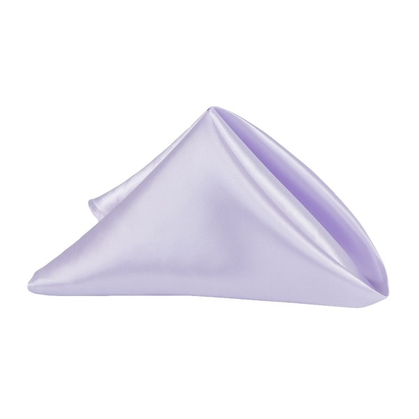 50 Pieces, Satin Napkin 20"x20" square Edge: Hemmed Material: 100% Polyester - Lavender