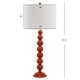 preview thumbnail 3 of 6, SAFAVIEH Lighting 31-inch Jenna Stacked Ball Orange Table Lamp (Set of 2) - 14"x14"x31.5"