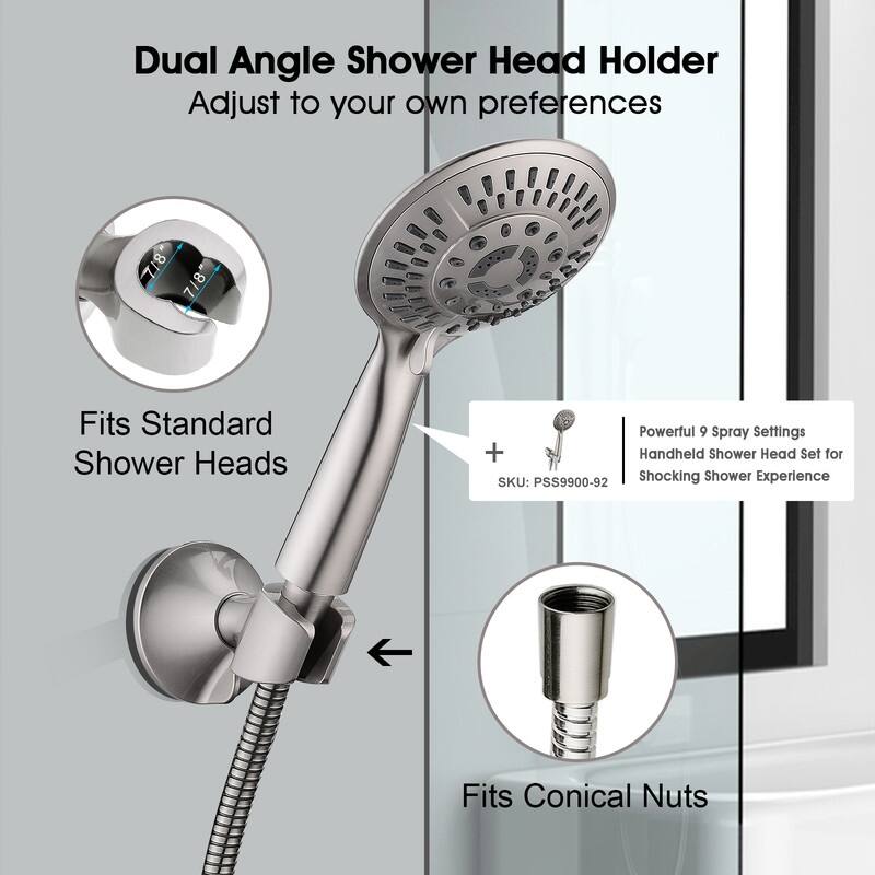 BRIGHT SHOWERS Handheld Shower Head Holder, Wall Suction Bracket