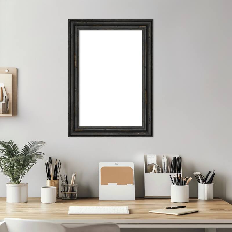 Amanti Art Rustic Pine Black Narrow Framed Dry Erase Magnetic Board