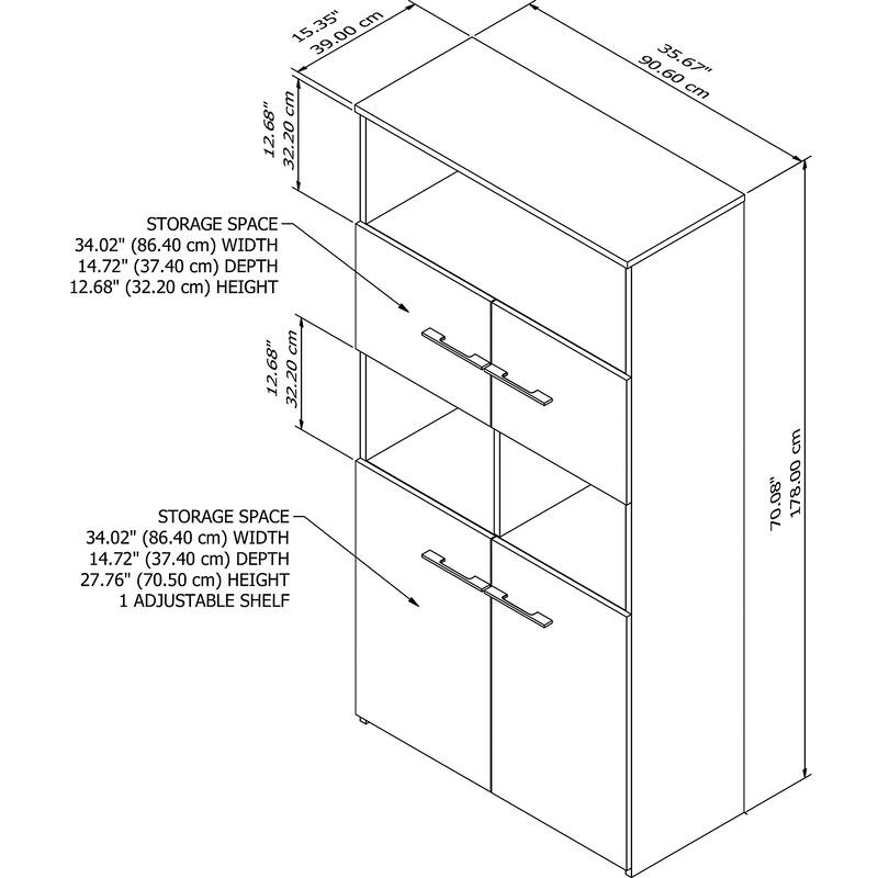 Office 500 5-shelf 4-door Bookcase by Bush Business Furniture