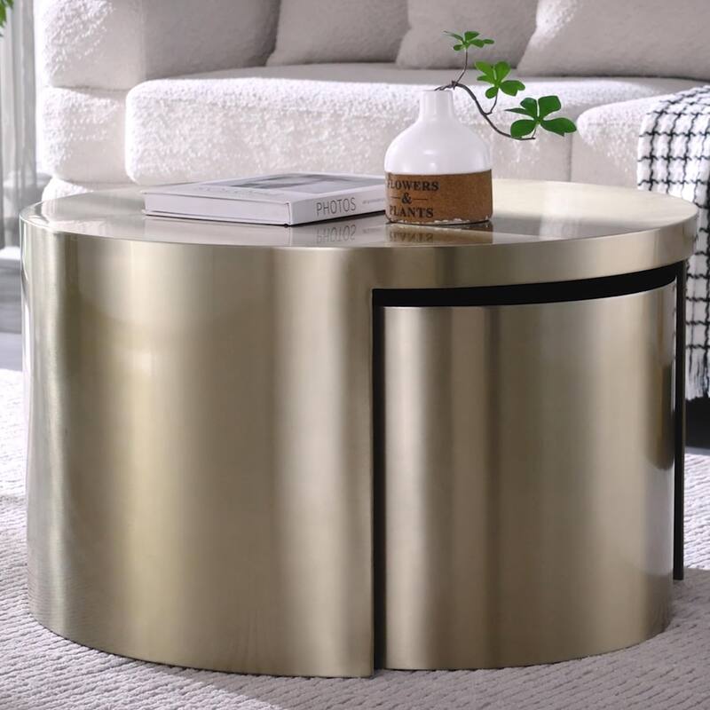 Round Nesting Coffee Table for Living Room Guest Hall Reception Room