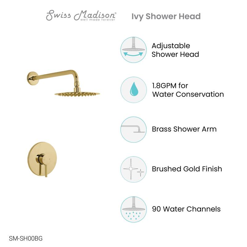 Swiss Madison SM-SH00 Ivy 1.8 GPM Single Function Shower Head
