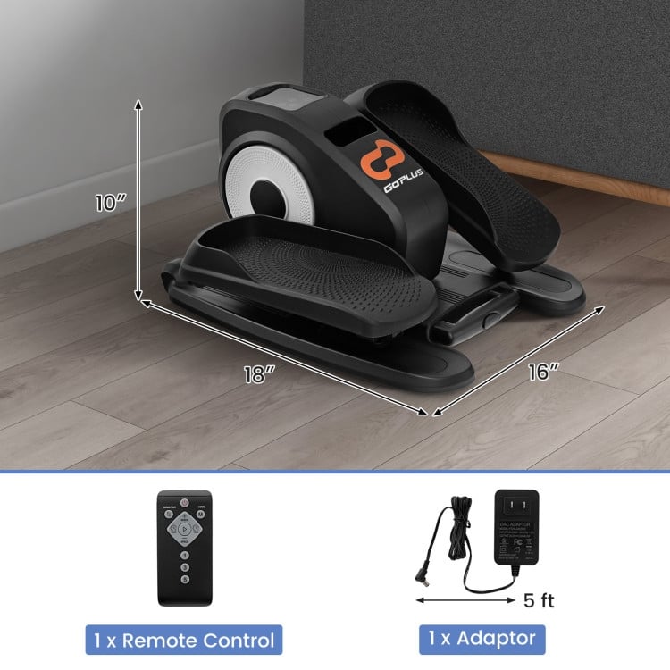 Compact Under Desk Elliptical Machine with Foot Pedals and 5-Speed Adjustable Forward-Backward