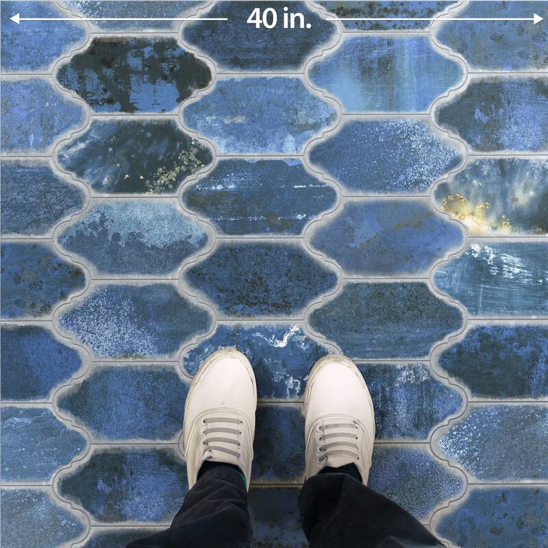 Merola Tile Dorne Provenzal Blue 6-1/4" x 12-3/4" Porcelain Floor and Wall Tile
