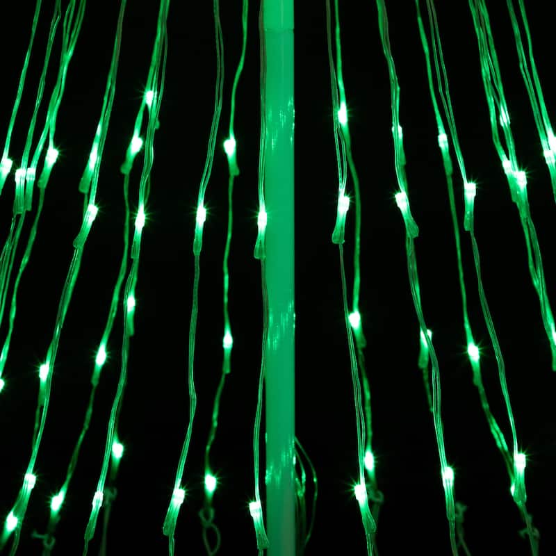 LED Lighted Christmas Cone Tree Outdoor Decoration - 4' - Green - White