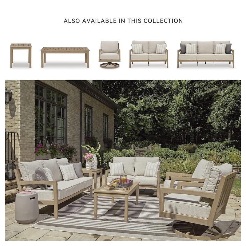 Signature Design by Ashley Hallow Creek Driftwood Outdoor Coffee Table - 48.75" W x 24.13" D x 18.13" H