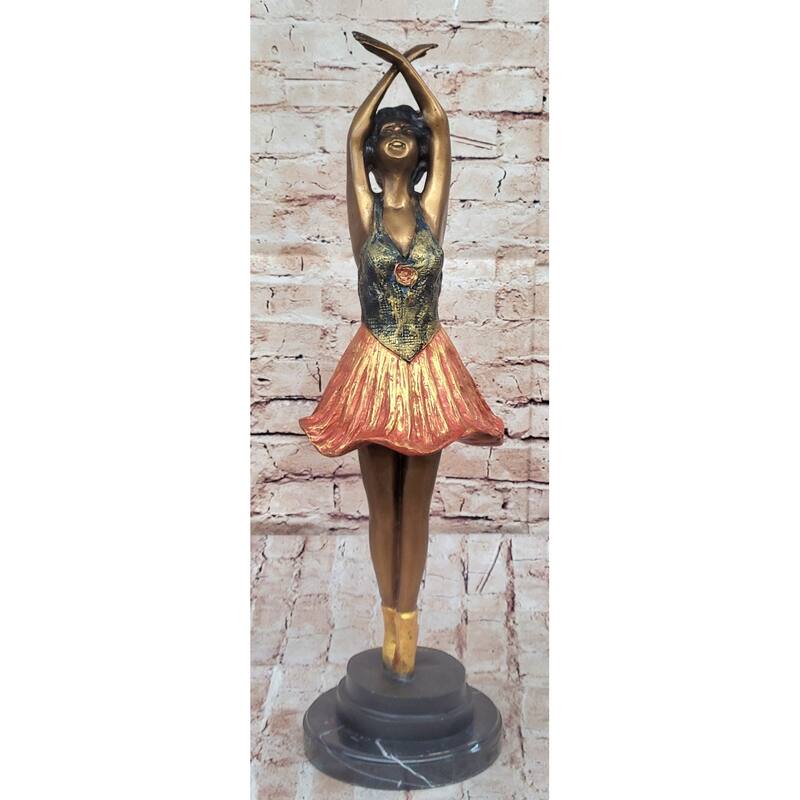 Ballerina Ballet Dancer Bronze Statue Sculpture Figure Figurine Decor 21 Inches X 6 Inches